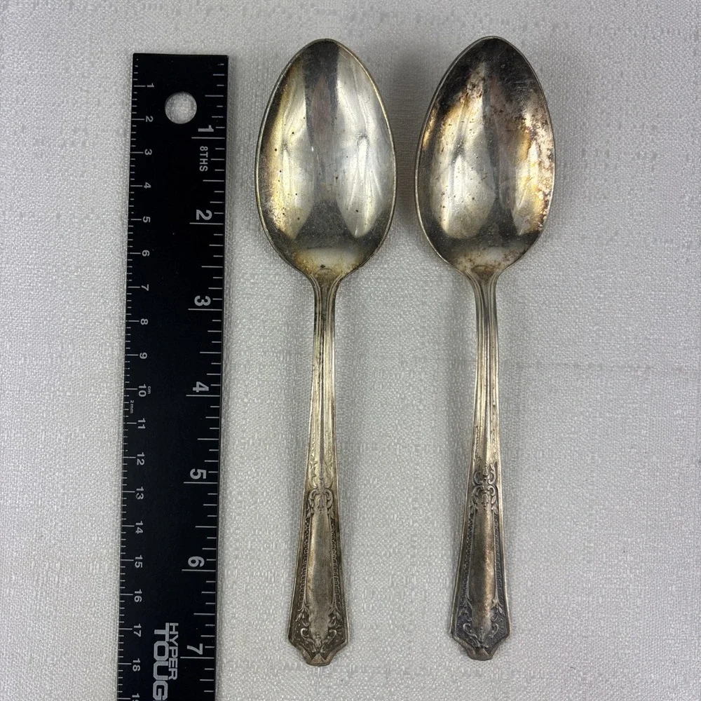 HB‎ Co. HBC6 Silver plate Dinner Soup Spoons Set Of 2